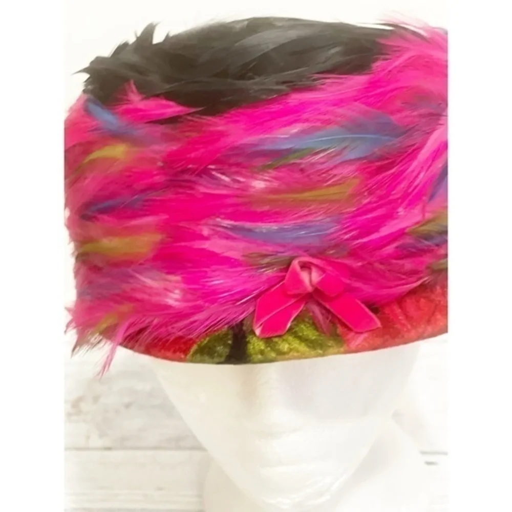 Vintage Patricia Gail Peacock Feather Hat - Picture 2 of 8